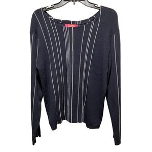 Catherine Malandrino Navy Blue and‎ Cream Knit Top Size XL